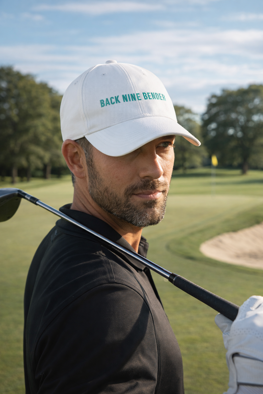 Back Nine Bender Golf Cap-Adjustable Performance Hat